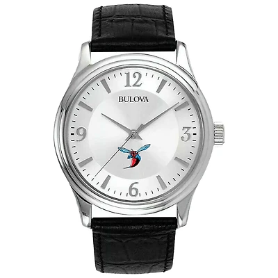 Silver Delaware State Hornets Leather Watch