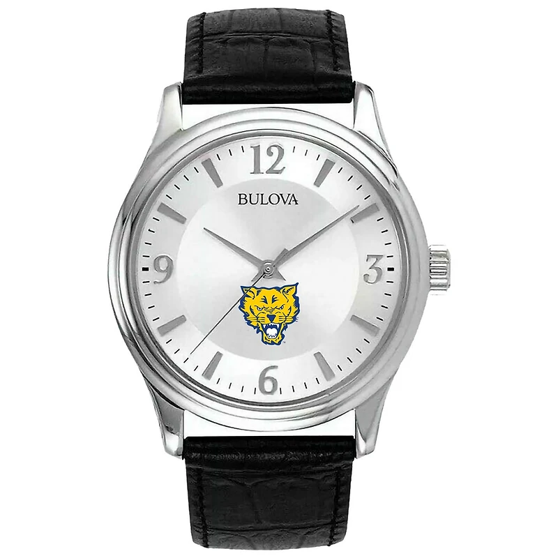 Silver Fort Valley State Wildcats Leather Watch