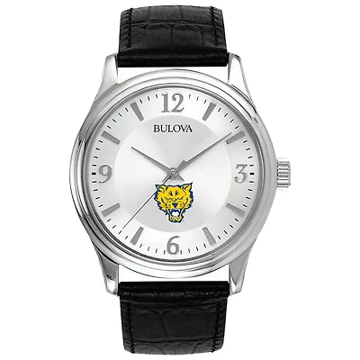 Silver Fort Valley State Wildcats Leather Watch
