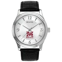 Silver Morehouse Maroon Tigers Leather Watch