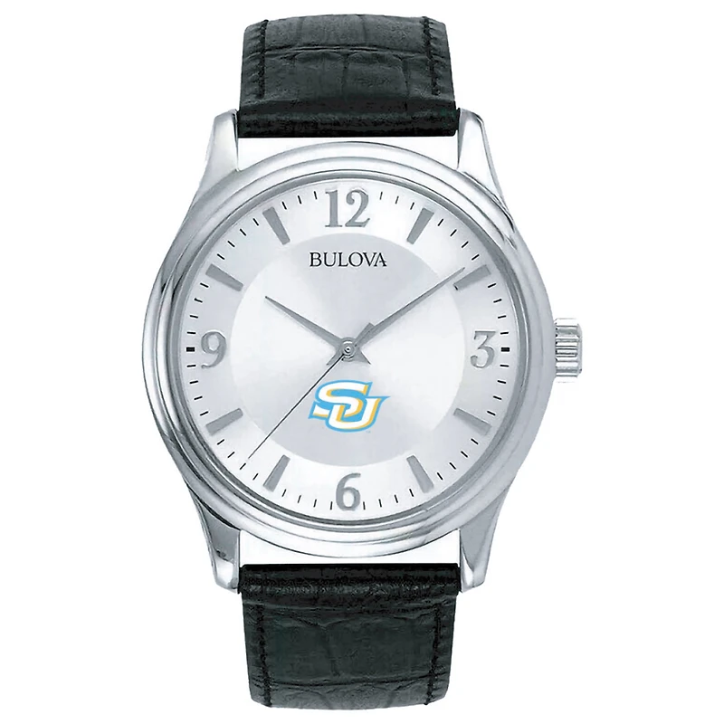 Silver Southern University Jaguars Leather Watch