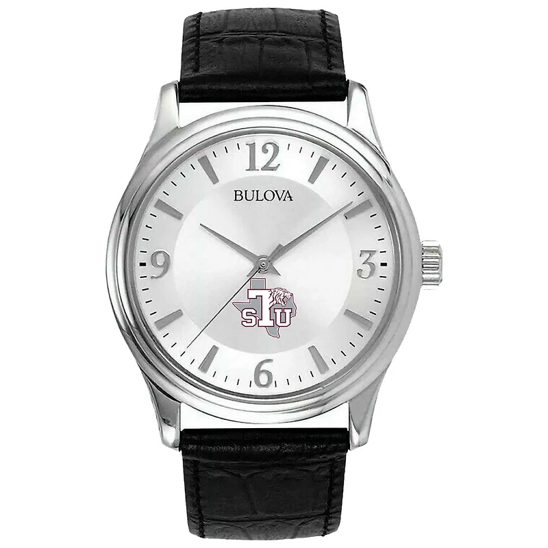 Silver Texas Southern Tigers Leather Watch