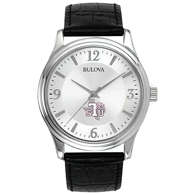 Silver Texas Southern Tigers Leather Watch