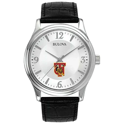 Silver Tuskegee Golden Tigers Leather Watch