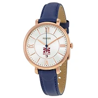 Women's Fossil Navy Morehouse Maroon Tigers Jacqueline Leather Watch