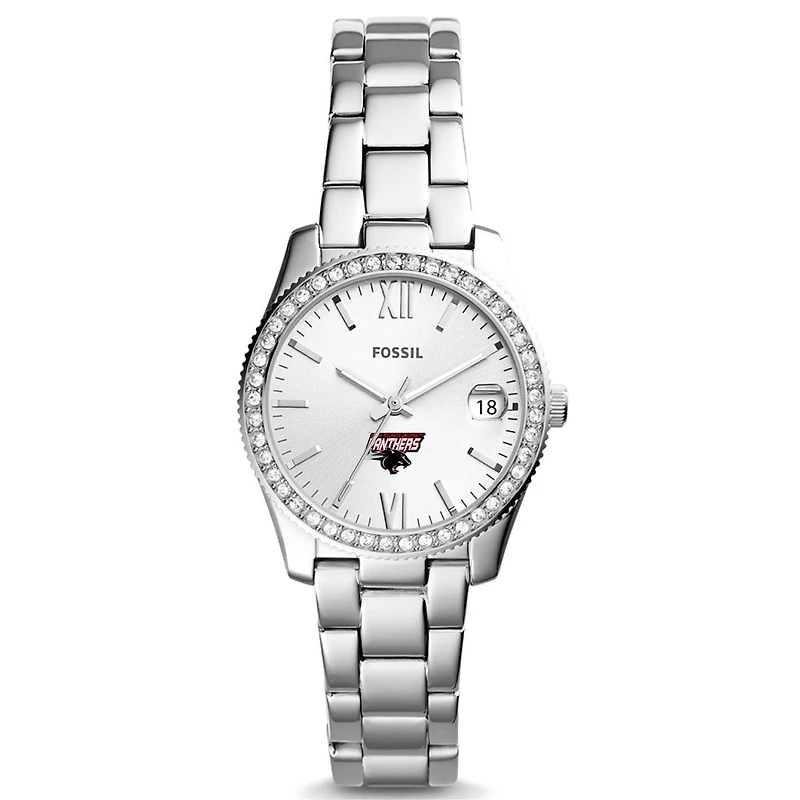 Women's Fossil Silver Clark Atlanta University Panthers Scarlette Mini Three-Hand Date Watch