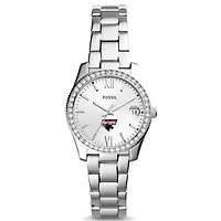 Women's Fossil Silver Clark Atlanta University Panthers Scarlette Mini Three-Hand Date Watch