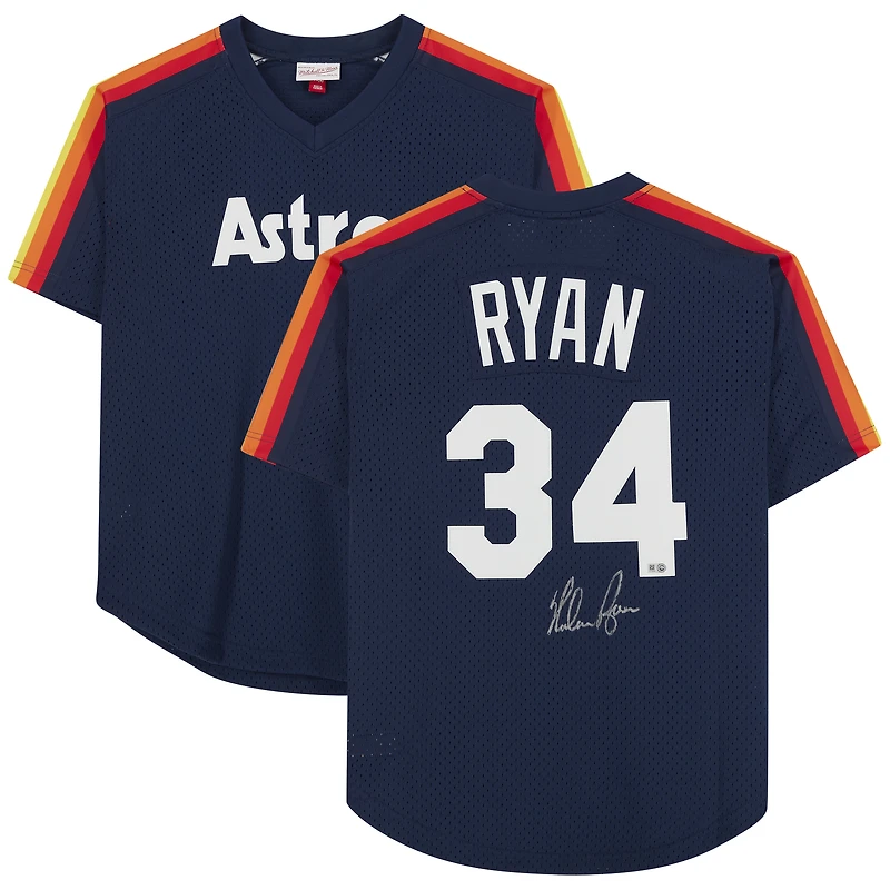 Nolan Ryan Houston Astros Autographed Navy Mitchell & Ness Authentic Jersey