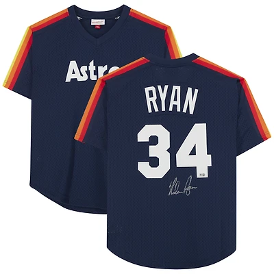 Nolan Ryan Houston Astros Autographed Navy Mitchell & Ness Authentic Jersey