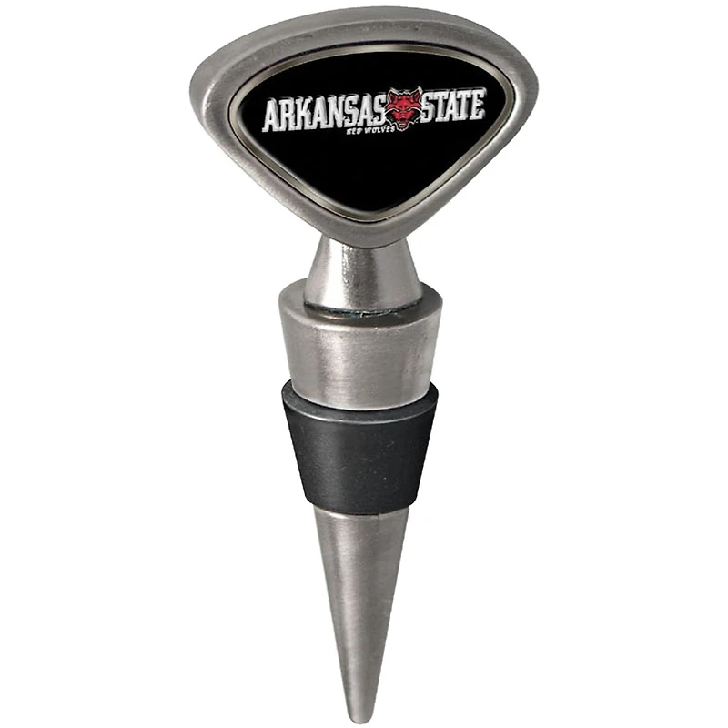 Silver Arkansas State Red Wolves Wine Stopper