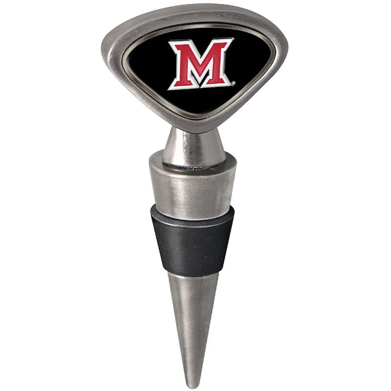 Silver Miami University RedHawks Wine Stopper