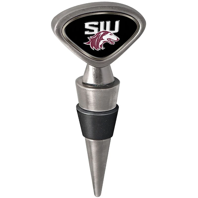 Silver Southern Illinois Salukis Wine Stopper