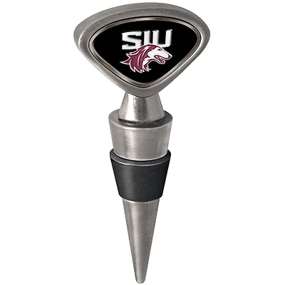 Silver Southern Illinois Salukis Wine Stopper