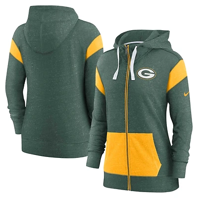 Women's Nike Green/Gold Green Bay Packers Plus Size Monaco Full-Zip Lightweight Hoodie