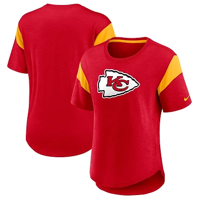Women's Nike Heather Red Kansas City Chiefs Primary Logo Fashion Top
