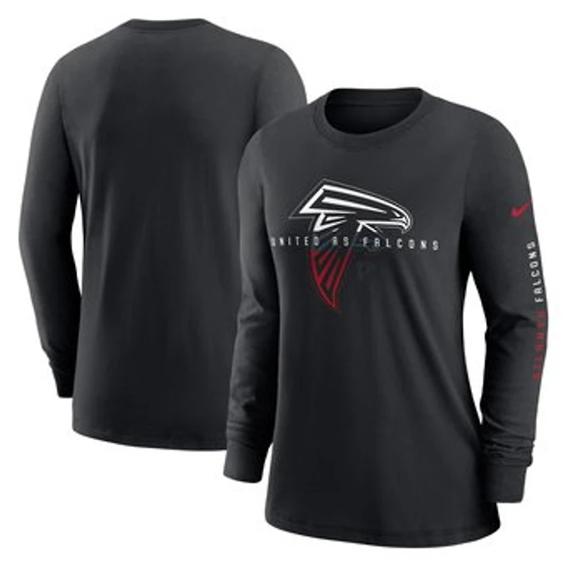 Women's Nike Black Atlanta Falcons Prime Split Long Sleeve T-Shirt