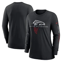 Women's Nike Black Atlanta Falcons Prime Split Long Sleeve T-Shirt