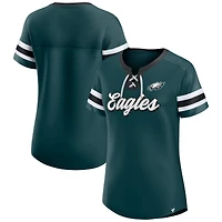 Women's Fanatics Midnight Green Philadelphia Eagles Original State Lace-Up T-Shirt