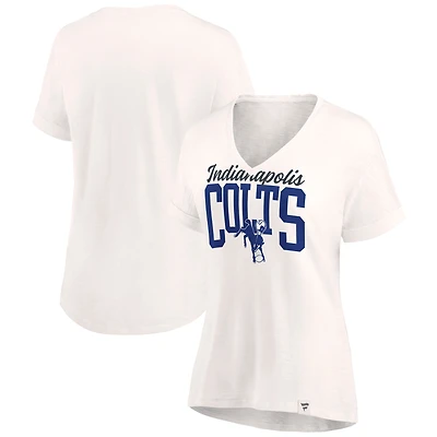 Women's Oatmeal Indianapolis Colts Motivating Force Lightweight V-Neck T-Shirt