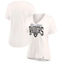 Women's Oatmeal Las Vegas Raiders Motivating Force Lightweight V-Neck T-Shirt