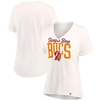 Women's Oatmeal Tampa Bay Buccaneers Motivating Force Lightweight V-Neck T-Shirt
