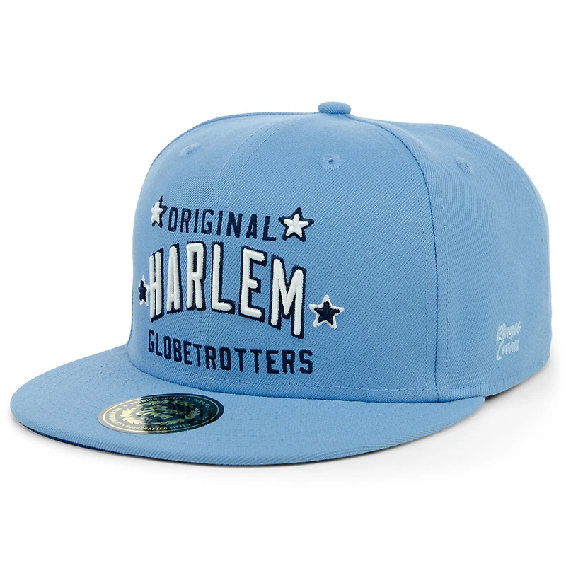 Men's Rings & Crwns Light Blue Harlem Globetrotters Fitted Hat