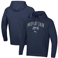Men's Under Armour Navy Moravian Greyhounds All Day Fleece Pullover Hoodie