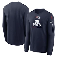 Men's Nike Navy New England Patriots Team Slogan Long Sleeve T-Shirt