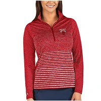 Women's Antigua Heathered Red Chicago Bulls Pace Half-Zip Pullover Jacket