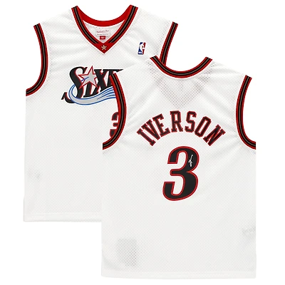 Allen Iverson Philadelphia 76ers Autographed Mitchell & Ness White 2000-01 Swingman Jersey