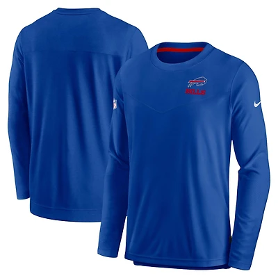Men's Nike Royal Buffalo Bills Sideline Lockup Performance Pullover Sweatshirt