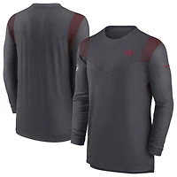 Men's Nike Pewter Tampa Bay Buccaneers Sideline Tonal Logo Performance Player Long Sleeve T-Shirt