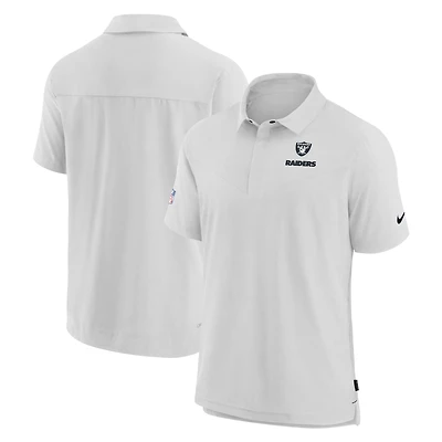 Men's Nike Silver Las Vegas Raiders Sideline Lockup Performance Polo