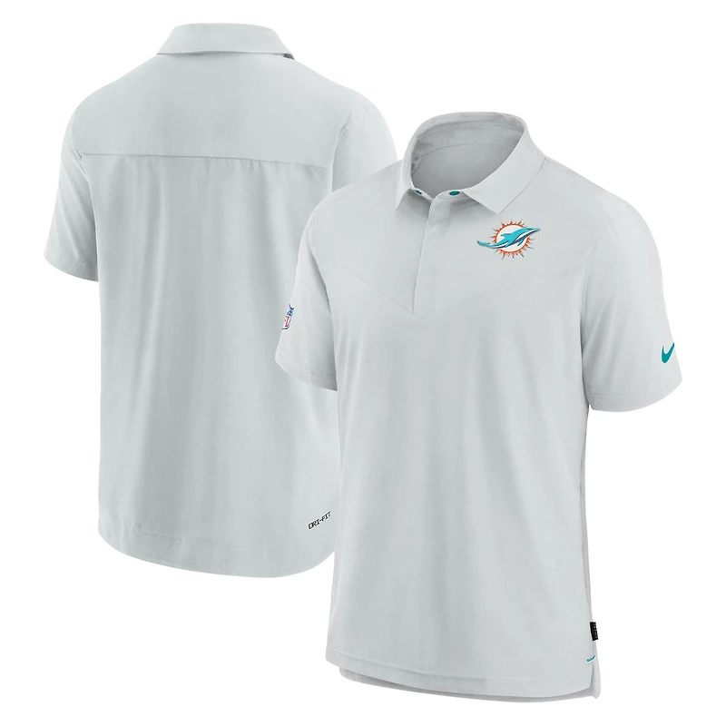 Men's Nike Gray Miami Dolphins Sideline Lockup Performance Polo