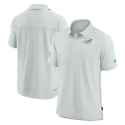 Men's Nike Gray Miami Dolphins Sideline Lockup Performance Polo