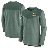 Men's Nike Green Green Bay Packers Sideline Lockup Performance Quarter-Zip Top
