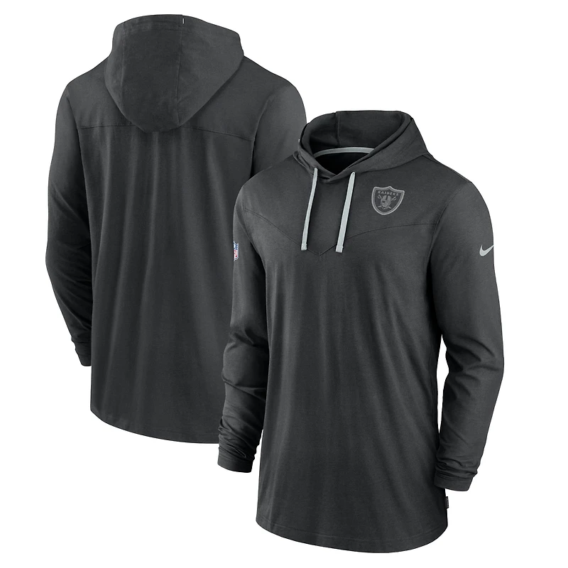 Men's Nike Black Las Vegas Raiders Sideline Pop Performance Pullover Long Sleeve Hoodie T-Shirt