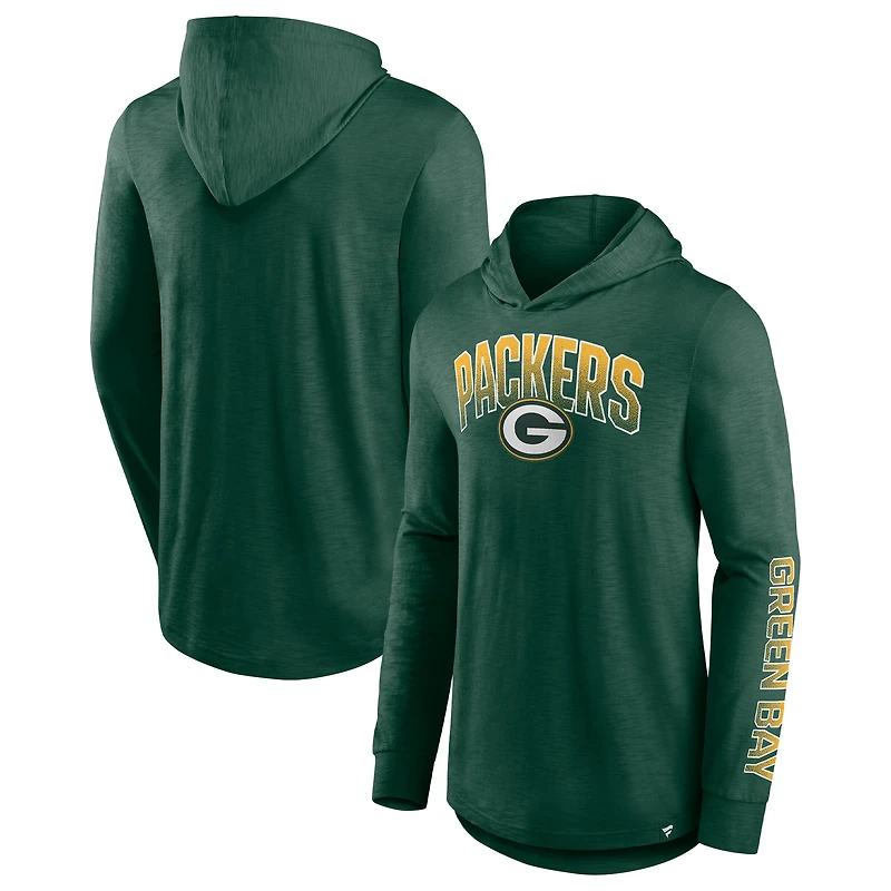 Men's Fanatics Green Green Bay Packers Front Runner Long Sleeve Hooded T-Shirt
