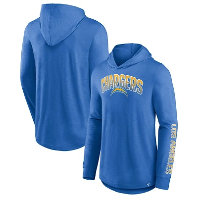 Men's Fanatics Powder Blue Los Angeles Chargers Front Runner Long Sleeve Hooded T-Shirt
