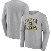 Men's Fanatics Heathered Charcoal Green Bay Packers Playability Pullover Sweatshirt