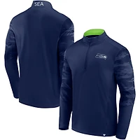 Men's Fanatics College Navy Seattle Seahawks Ringer Quarter-Zip Jacket