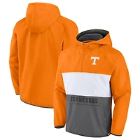 Men's Fanatics Tenn Orange/Heather Gray Tennessee Volunteers Victory On Raglan Quarter-Zip Hoodie