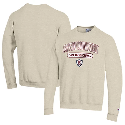 Men's Champion Heathered Oatmeal Eastern Connecticut State Warriors Eco Powerblend Crewneck Sweatshirt