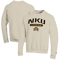 Men's Champion Heathered Oatmeal Northern Kentucky University Norse Eco Powerblend Crewneck Sweatshirt