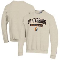 Men's Champion Heathered Oatmeal Gettysburg Bullets Eco Powerblend Crewneck Sweatshirt