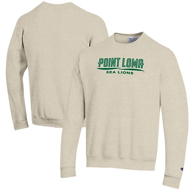 Men's Champion Heathered Oatmeal Point Loma Sea Lions Eco Powerblend Crewneck Sweatshirt