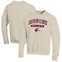 Men's Champion Heathered Oatmeal Southern Illinois Salukis Eco Powerblend Crewneck Sweatshirt