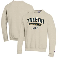 Men's Champion Heathered Oatmeal Toledo Rockets Eco Powerblend Crewneck Sweatshirt