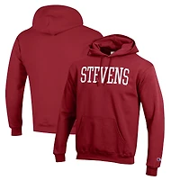 Men's Champion Red Stevens Institute of Technology Ducks Eco Powerblend Pullover Hoodie