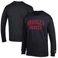 Men's Champion Black Bradley Braves Jersey Long Sleeve T-Shirt